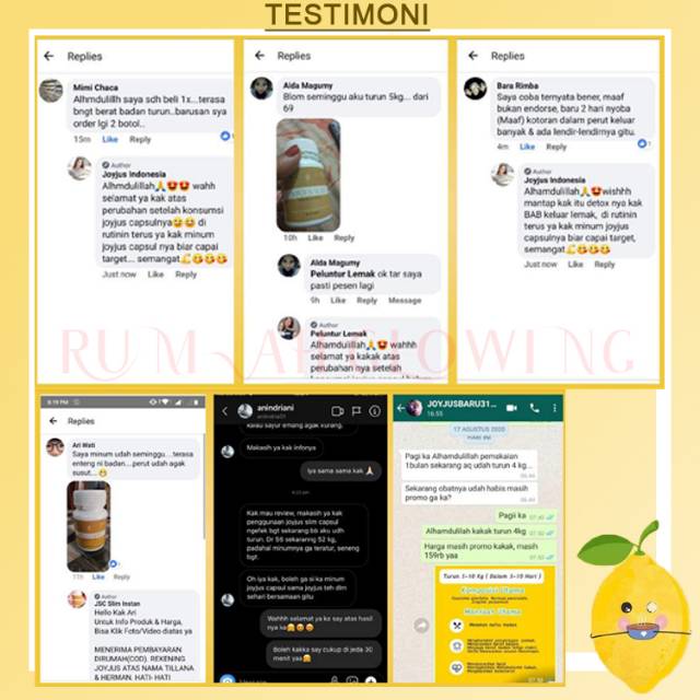 ❤️ RG ❤️ Joyjus Slim Capsul Pelangsing Herbal Alami Tanpa Efek Samping 45 Capsul