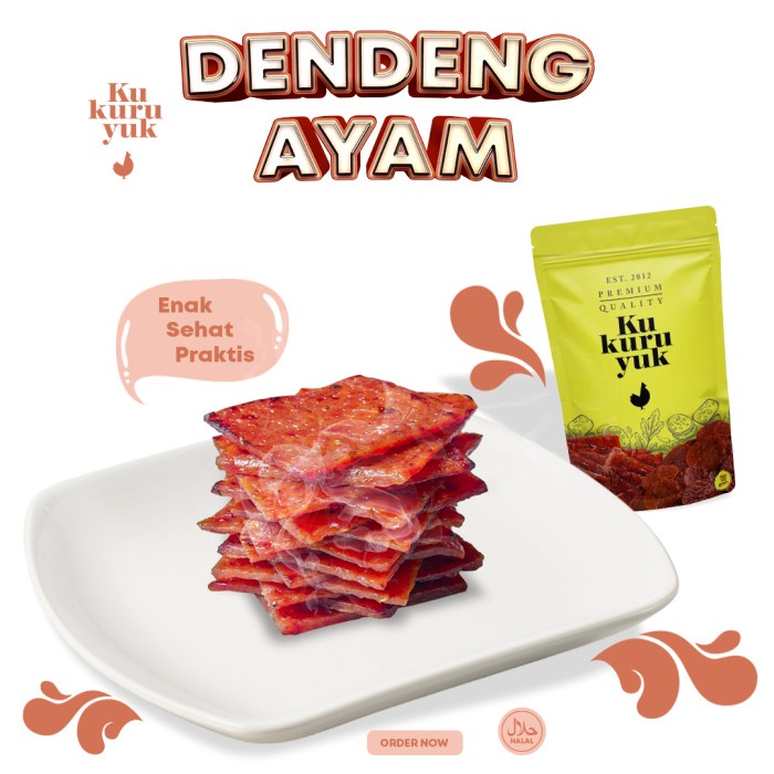 

[PREMIUM] Rasa Spicy / Pedas - 100 Gram - Dendeng Ayam Kukuruyuk - BARU