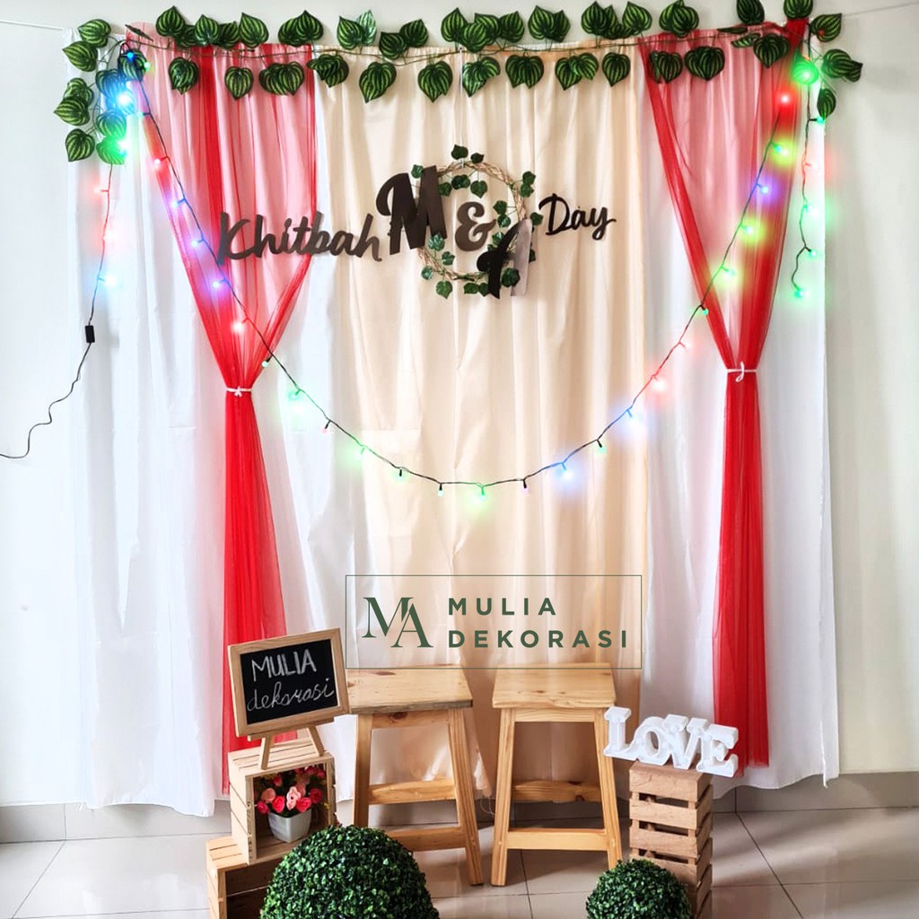 Dekorasi Backdrop Lamaran Nikahan Aqiqah Khitan Background Bekdrop Tunangan Akad Nikah Paket Mulia R