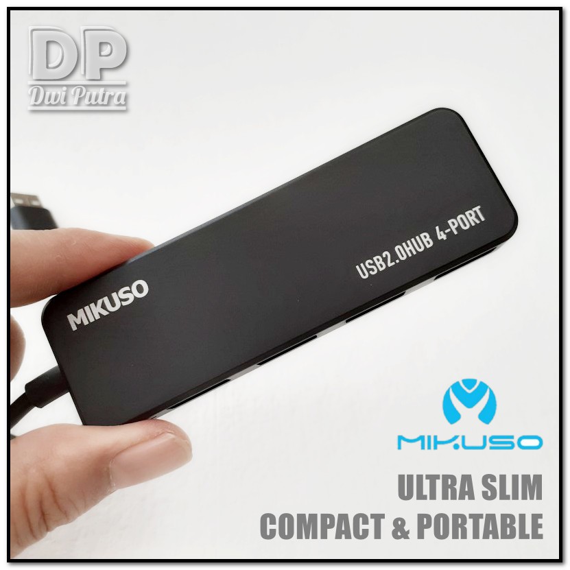 USB HUB MIKUSO 4 PORT 2.0 480 MBPS HUB-011 / ULTRA SLIM PORTABLE / SUPERSPEED USB EXTENTION