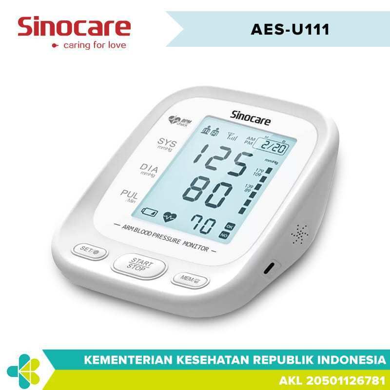 Sinocare AES-U111 Alat Cek Tensimeter Tekanan Darah Otomatis - Tensi Sinoheart Tensimeter Digital