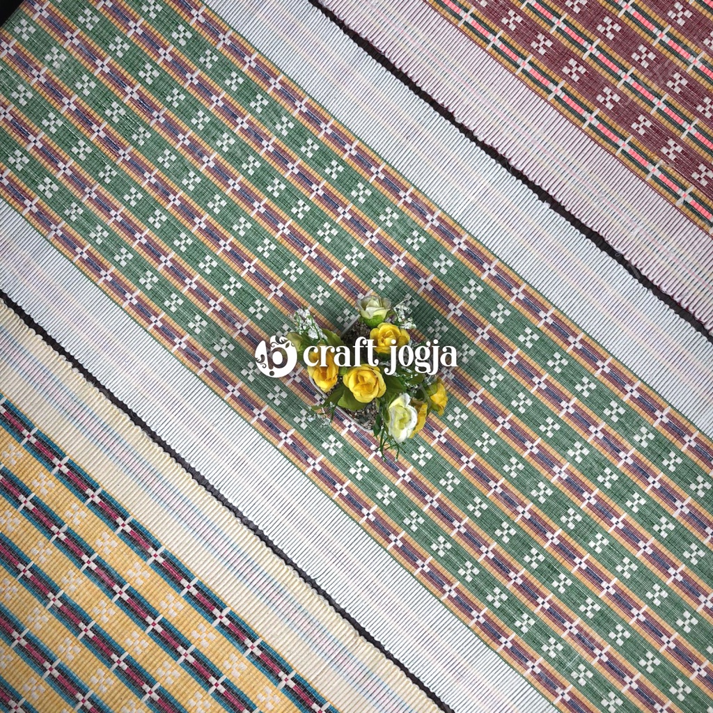 Taplak Meja Tamu Tenun Motif Bolak Balik Ukuran Lebar 35 cm Panjang 2 Meter Kerajinan B.CRAFTJOGJA