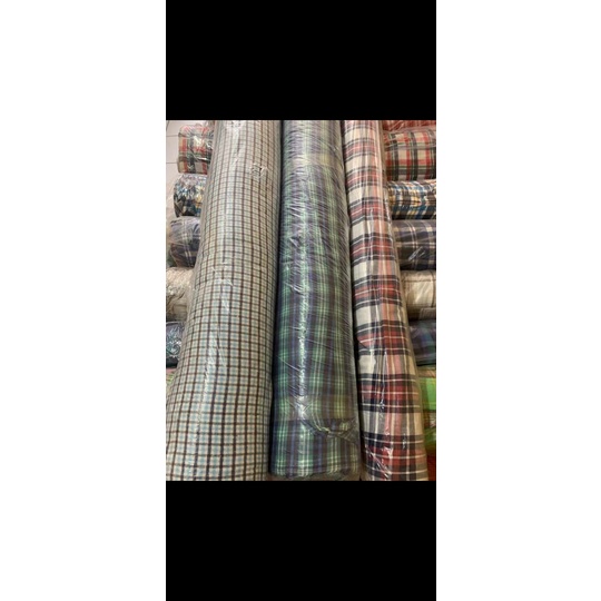 Bahan Kain Flanel Katun Import Kotak Kotak Katun Rollan