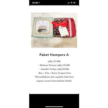 

Paket hampers A