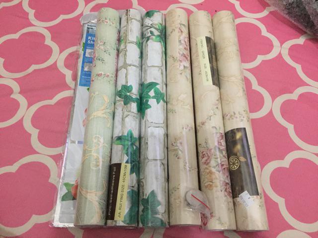 R018ls Wallpaper Sticker Ku - Batu Bata Daun Wallpaper Dinding