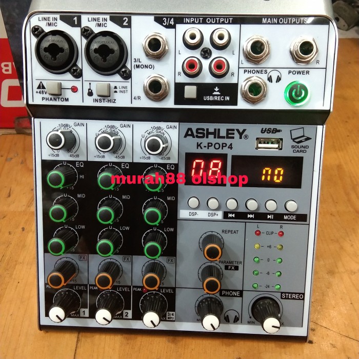 Mixer Ashley 4 channel KPOP 4 Baru Support Soundcard Bodi Logam original