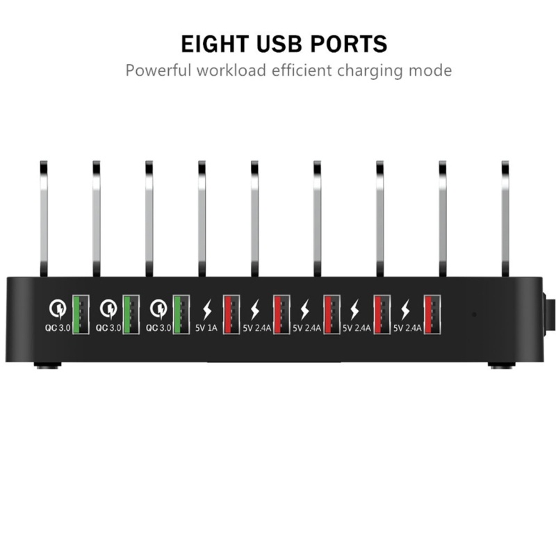 Zzz Charging Station 8 Port USB + QC3.0 Untuk Smartphone