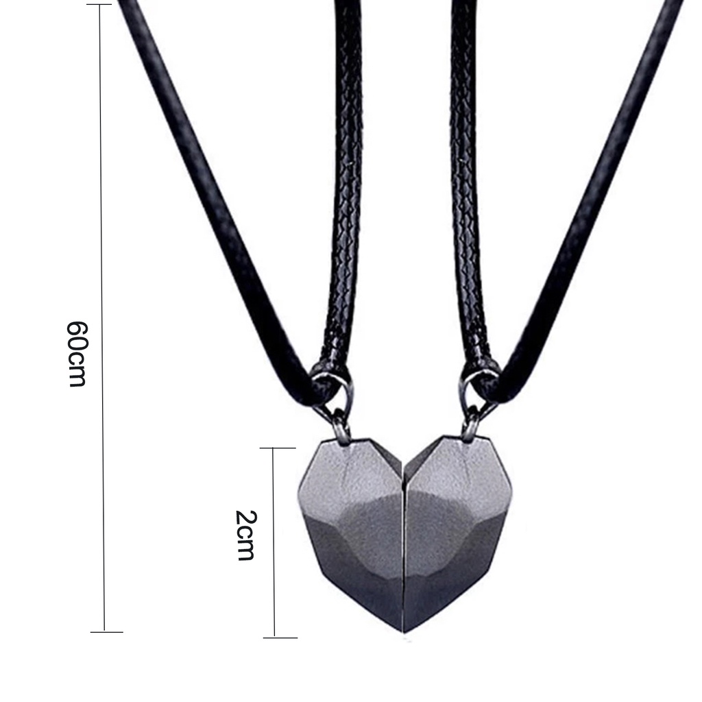 Hu Hu Hu Hu Hu Alat Bantu Pasang Kacamata♡ 2pcs Kalung Rantai Liontin Hati Motif Huruf Untuk Pasanganpriawanita