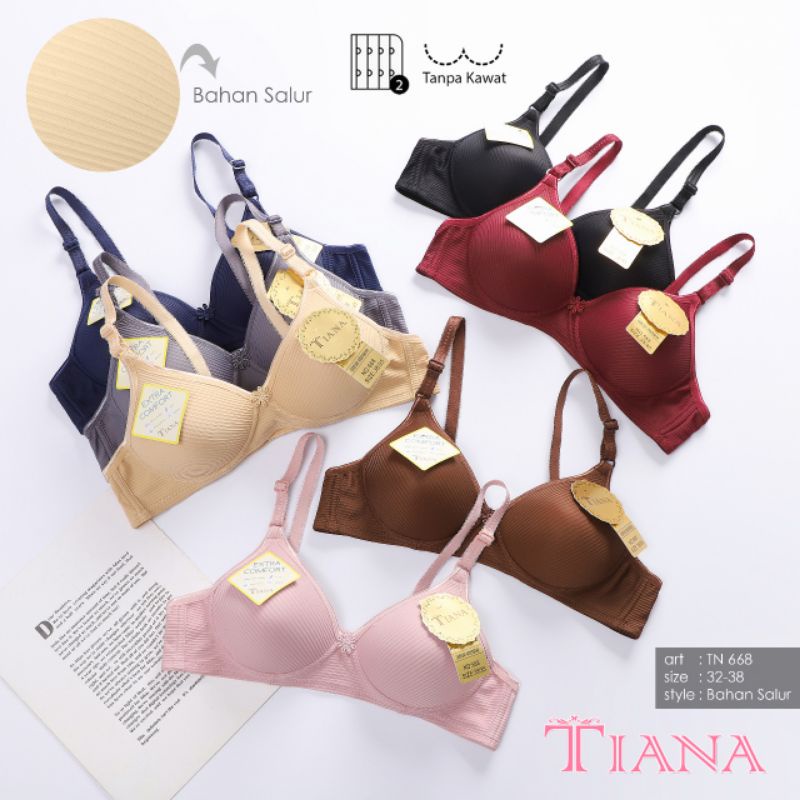 bra fashiom tanpa kawat busa tipis tiana 668