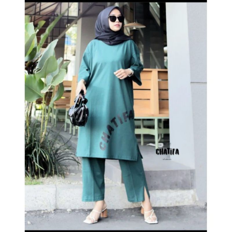 ONE SET WANITA KEKINIAN JUMBO COMBED 20S // SETELAN WANITA OVERSIZE HITS