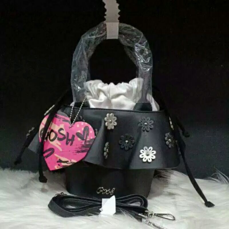 READY Tas GOSH Original  Hitam bunga