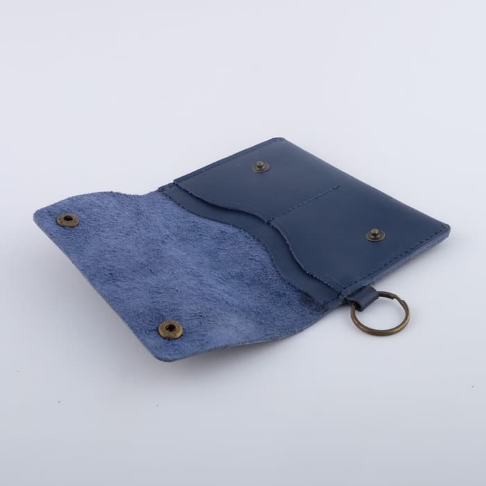 Dompet Passport model gantung kulit sapi asli biru PHPW090