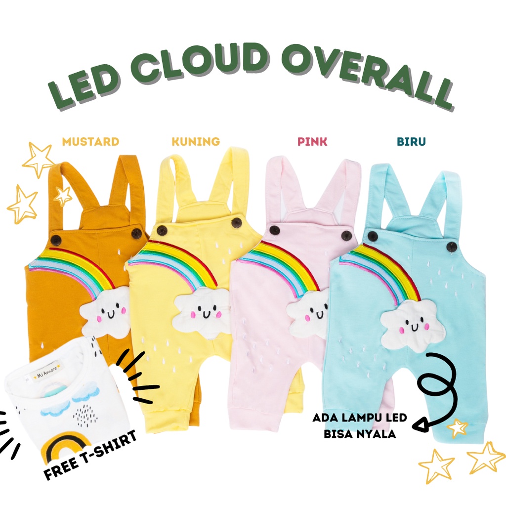 setelan anak perempuan fashion 0-12 bulan newborn SNI baju kodok overall anak 1-2 tahun LED cloud overall