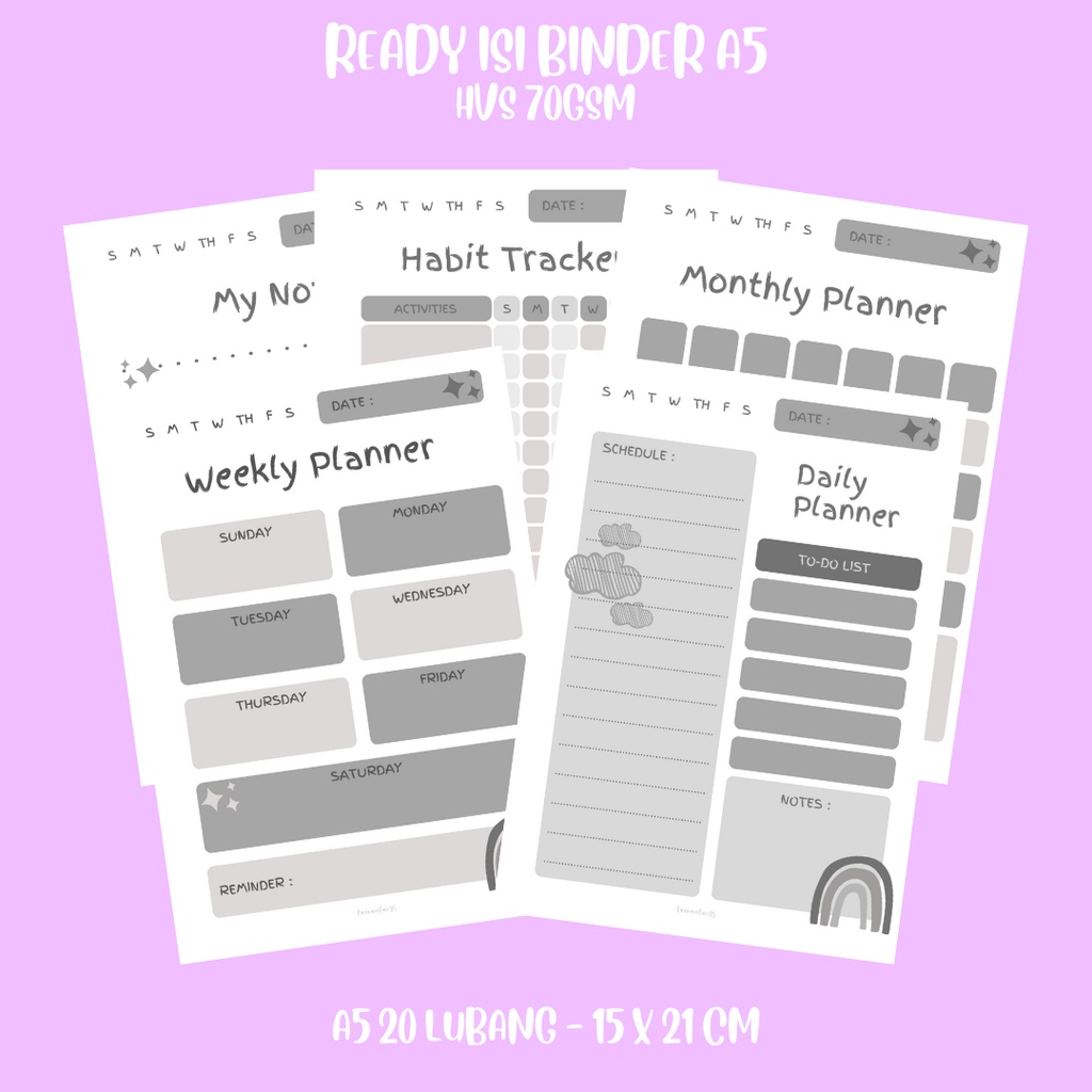 

Daily Planner Basic Memo Agenda Check List Notes Monthly Planner [10 Lembar] by Taevantae95 - GREY VER.1