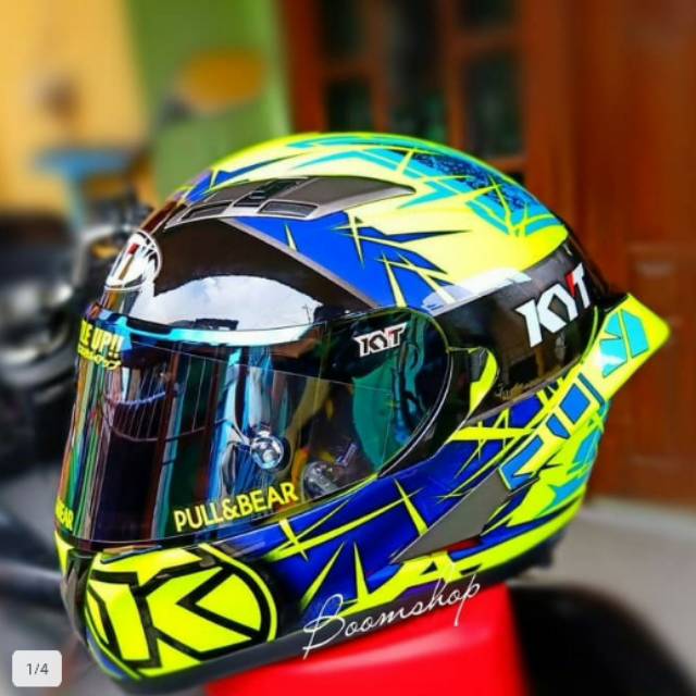 Helm KYT Falcon spike yellow plus  paket ganteng