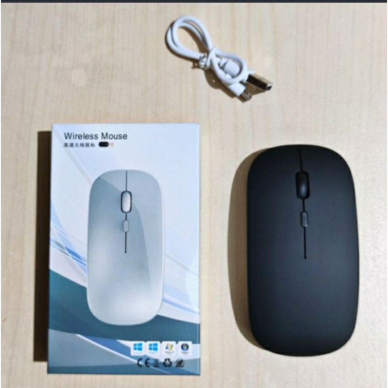 SKU-1236 MOUSE WIRELESS APPLE RECHARGEABLE SILENT KLIK BISA CHARGE