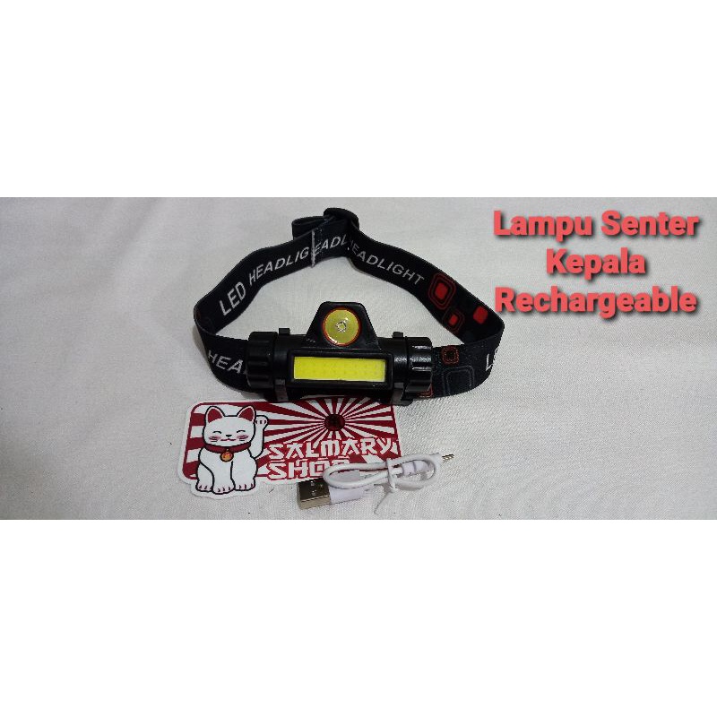Lampu Senter Kepala Super Terang Rechargeable Bisa Di Cas Plus Magnet