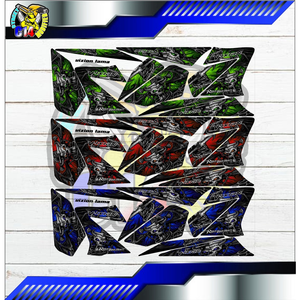 stiker  vixion lama tengkorak