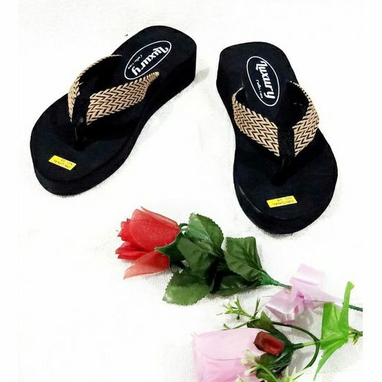 Sandal Wanita Sandal Jepit Wanita Sendal Cewek (insole karet 3 cm) Sendal Jepit Wanita Sendal Wanita Kekinian Wedges Wanita (MAIRA)