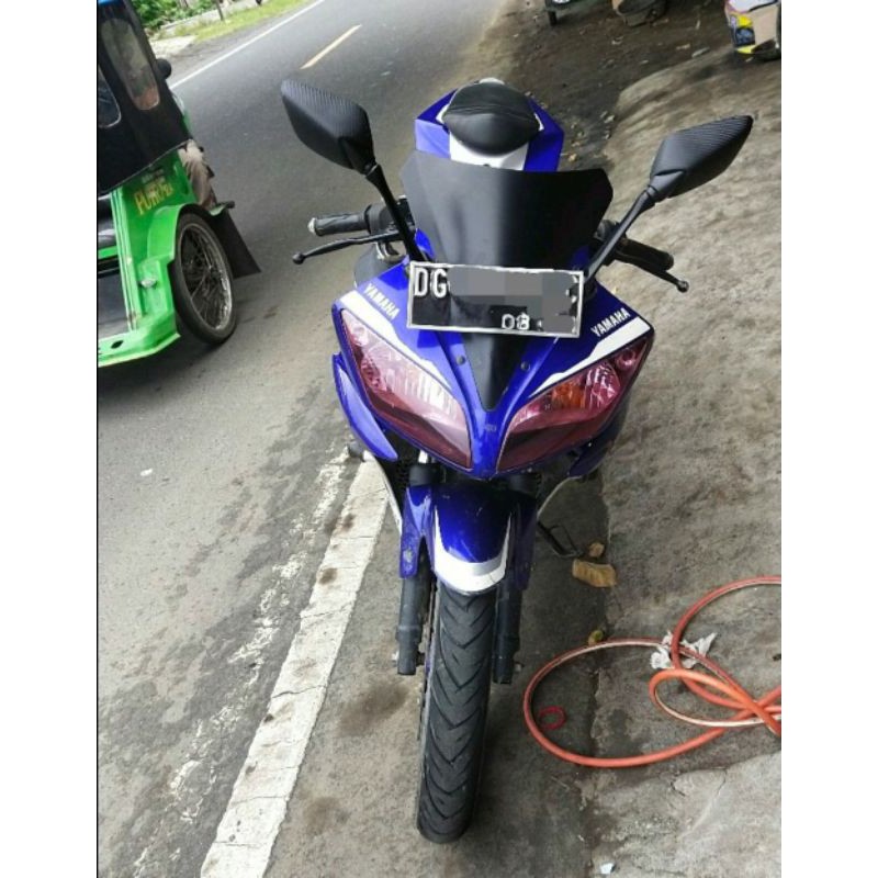 KACA SPION R25 R15 CBR150 CBR250 GSX TANGKAI PANJANG IMPORT KACA BIRU