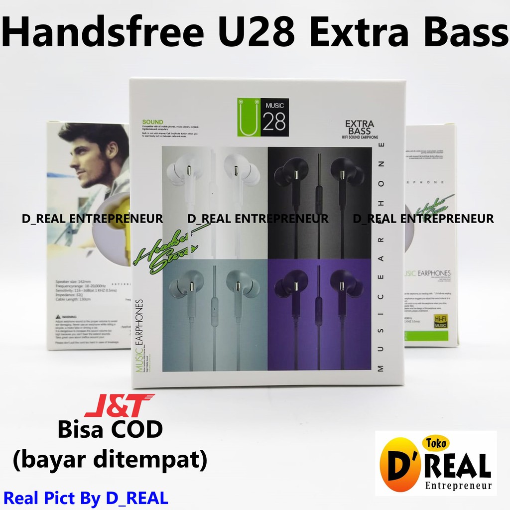 Headset Macaron U28 with mic Kualitas Premium Earphone Mega bass