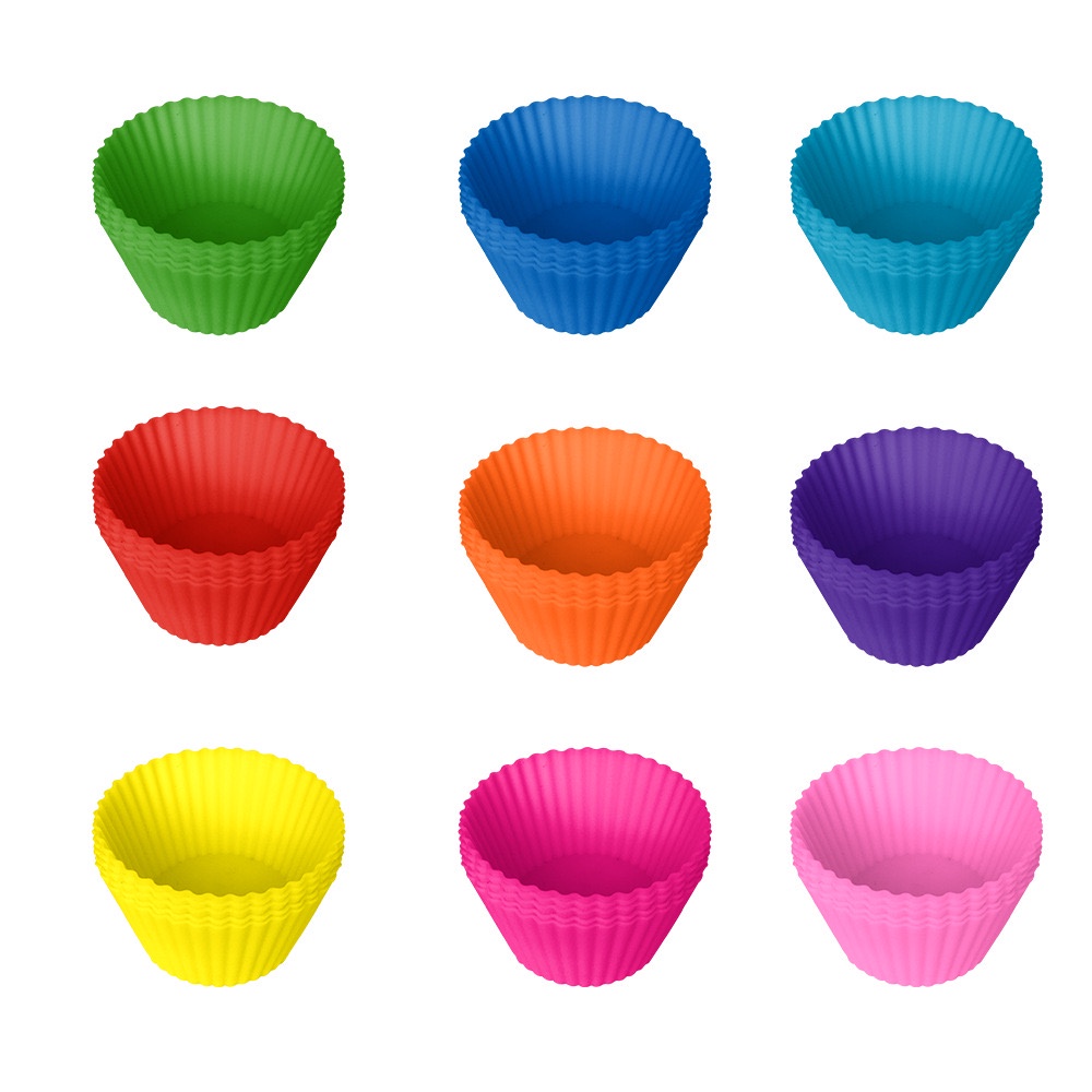 KAISSO - CETAKAN CUPCAKE | CETAKAN PUDING KUE COKLAT | SILIKON BULAT CUPCAKE MUFFIN CUP CAKE BULAT | MUFFIN CUPCAKE BAKING MOLD SILICONE CAKE MOLD CAKE DECORATION TOOLS