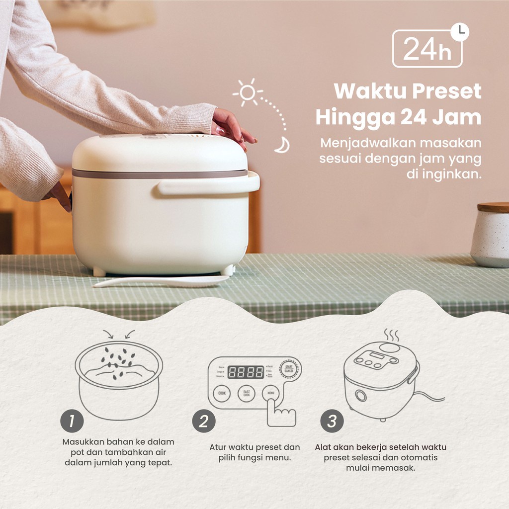 Makassar - Emily Digital Rice Cooker 2L/Penanak Nasi Multifungsi