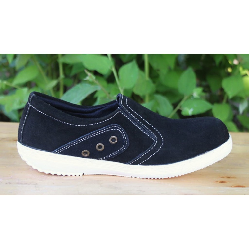 Sepatu Slip On Pria Kulit Asli Rasheda 015 Sp Kasual