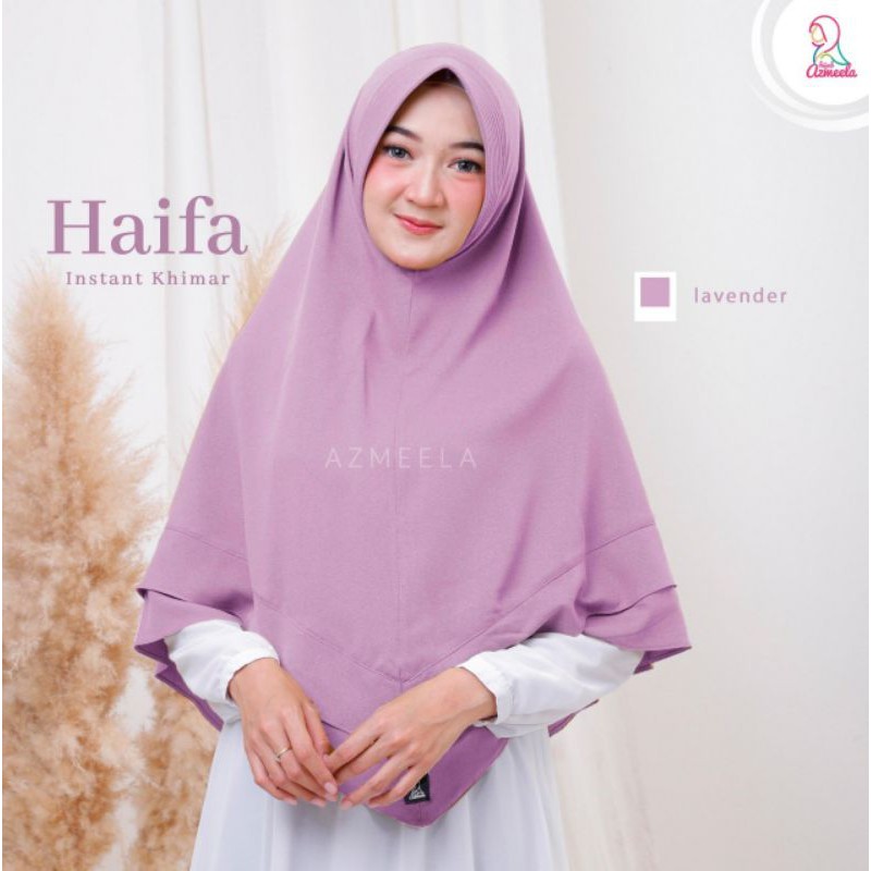 Haifa Khimar by Azmeela hijab instant simple syar'i Zara crepe pad-Lavender