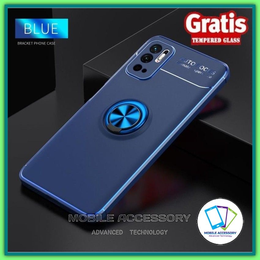 Softcase Xiaomi Poco X3 PocoX3 GT Casing iRing Soft Case I Ring Case Tempered Glass Casing Murah