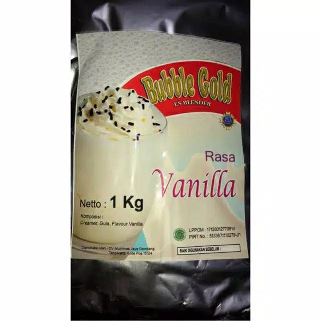 

bubuk minuman ES BLENDER rasa VANILA VANILLA BUBLE GOLD kemasan 1kg