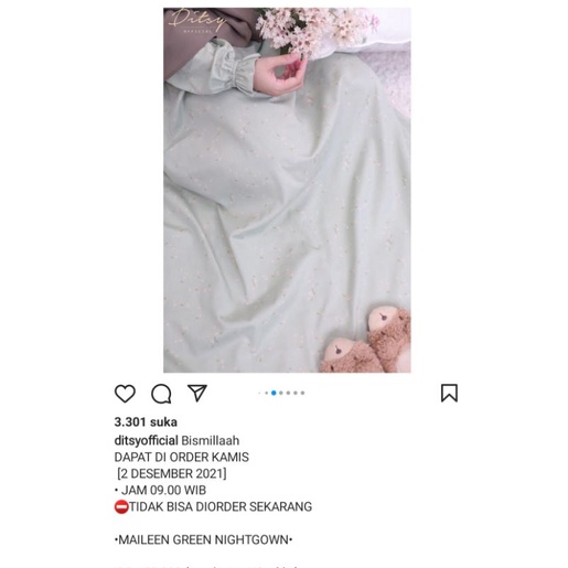 ditsy maileen green nightgown