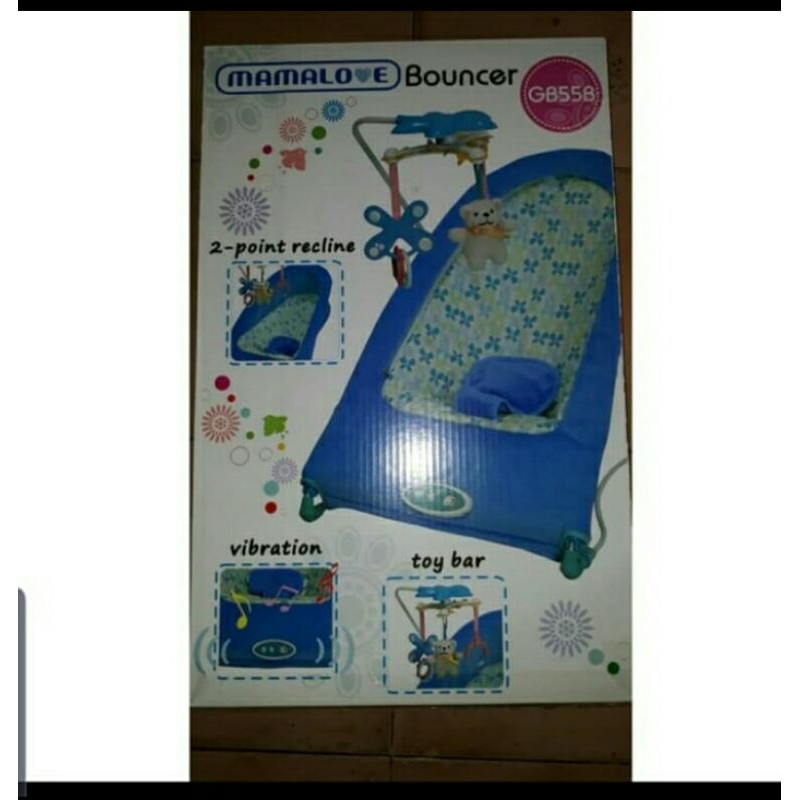 SALE  BOUNCER  BABY MAMALOVE BIRU GB55B