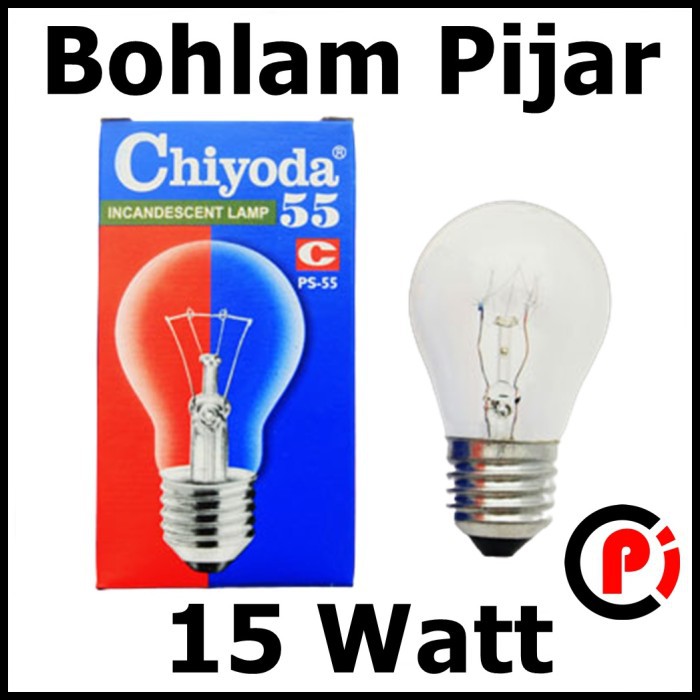 Chiyoda Bohlam Bola Lampu Pijar 15 Watt 15W W Type PS 55 Fitting E27