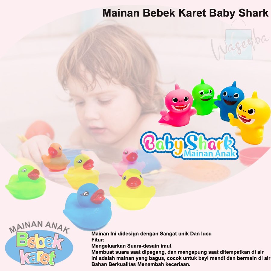 Mainan Mandi Baby Berbunyi - Mainan Bebek Karet Baby Shark