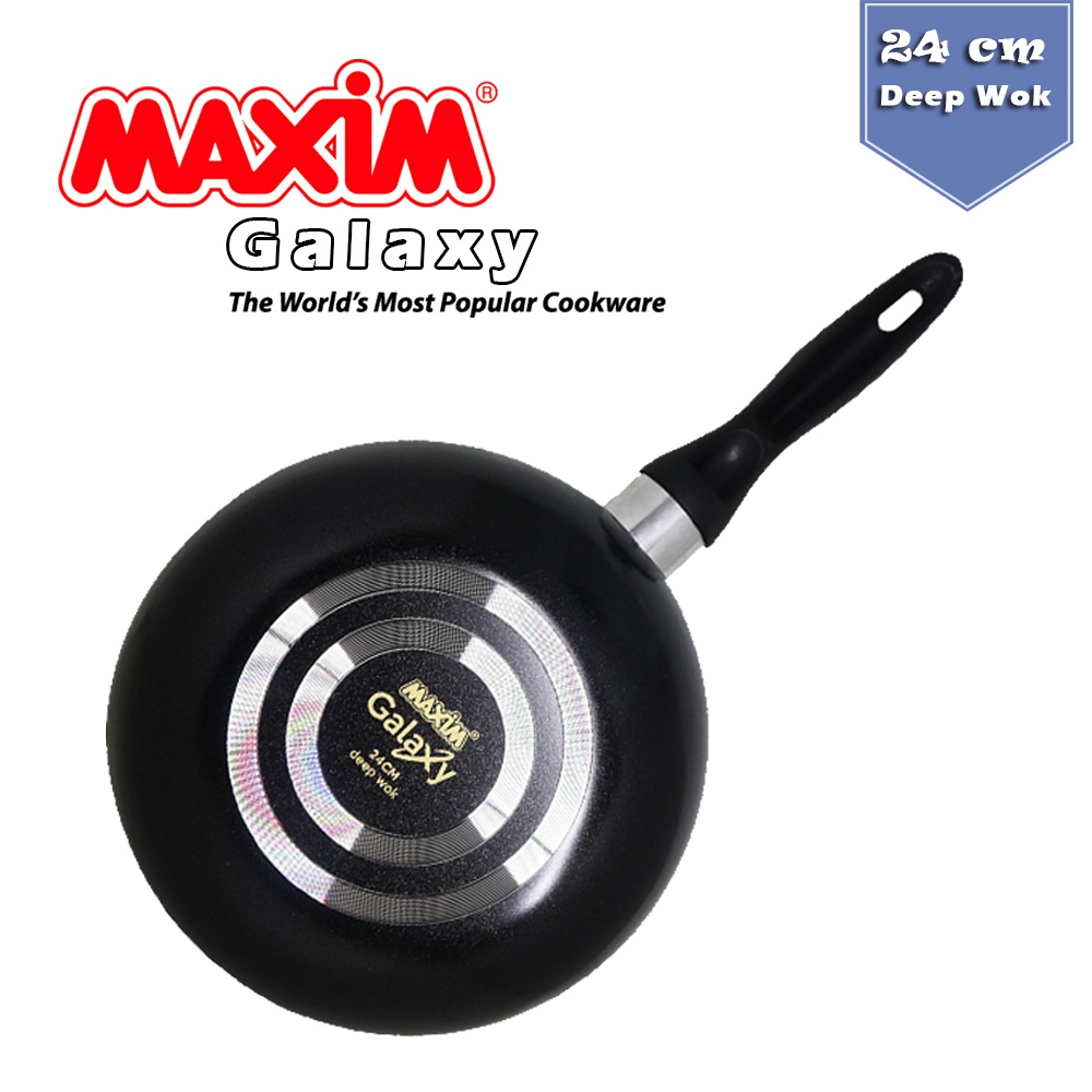 FM - Maxim Wajan Galaxy Deep Wok 24 cm Pengorengan anti Lengket Serbaguna