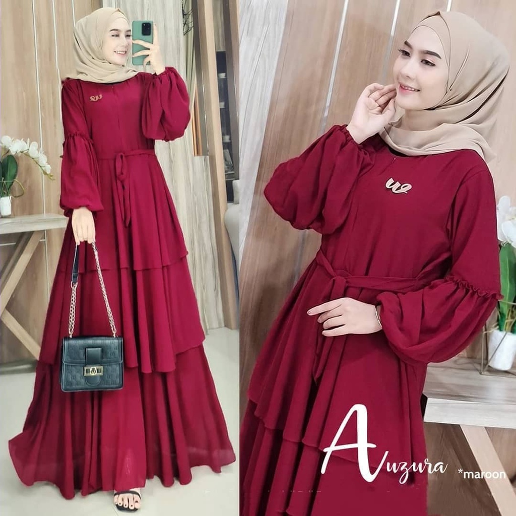 ANZURA DRESS BL CERUTY BABYDOLL FULL PURING LD 110 CM PB 138 CM RESLETING DEPAN / BUSUI  TERBARU 2022