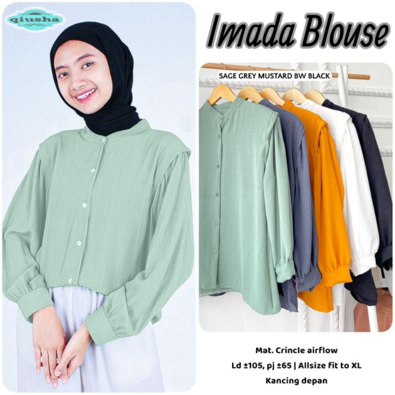 IMADA BLOUSE WANITA - BLUS CRINCLE AIRFLOW - CRINKLE