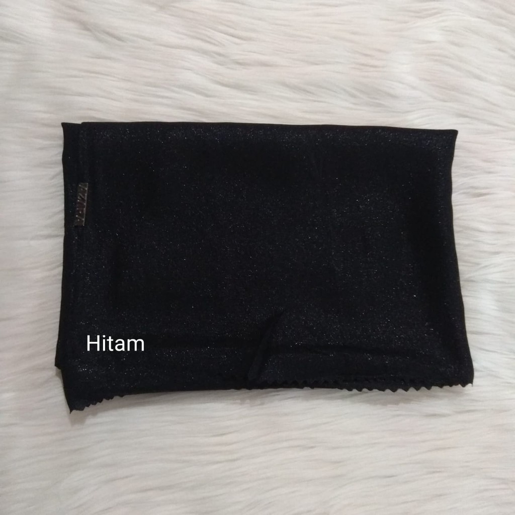 Termurah PASHMINA Nur Shinar LC Azara / PASMINA Glowing Nur Shinar lc/ PASMINA sinar lc-Hitam