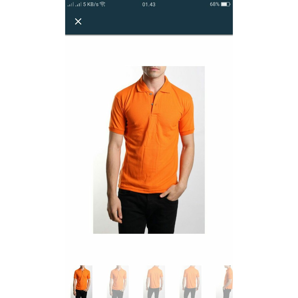 kaos polo pria wangki orange
