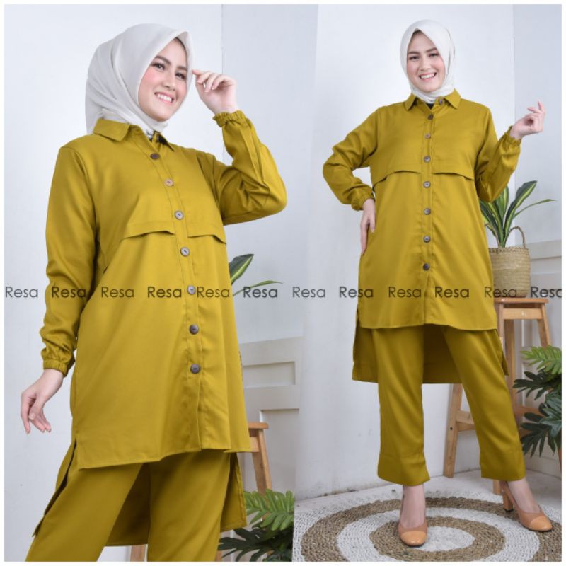 Setcel Premium Import Polos Wanita Kekinian Set Celana Sultan Polos Premium Tunik