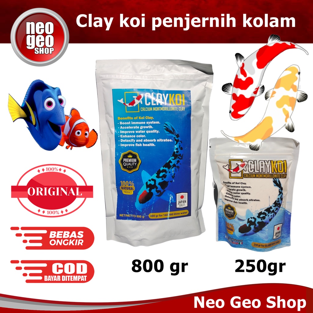 Clay Koi ClayKoi Calcium Montmorillonite Clay Penjernih Kolam Koi Bakteri Probiotik Starter