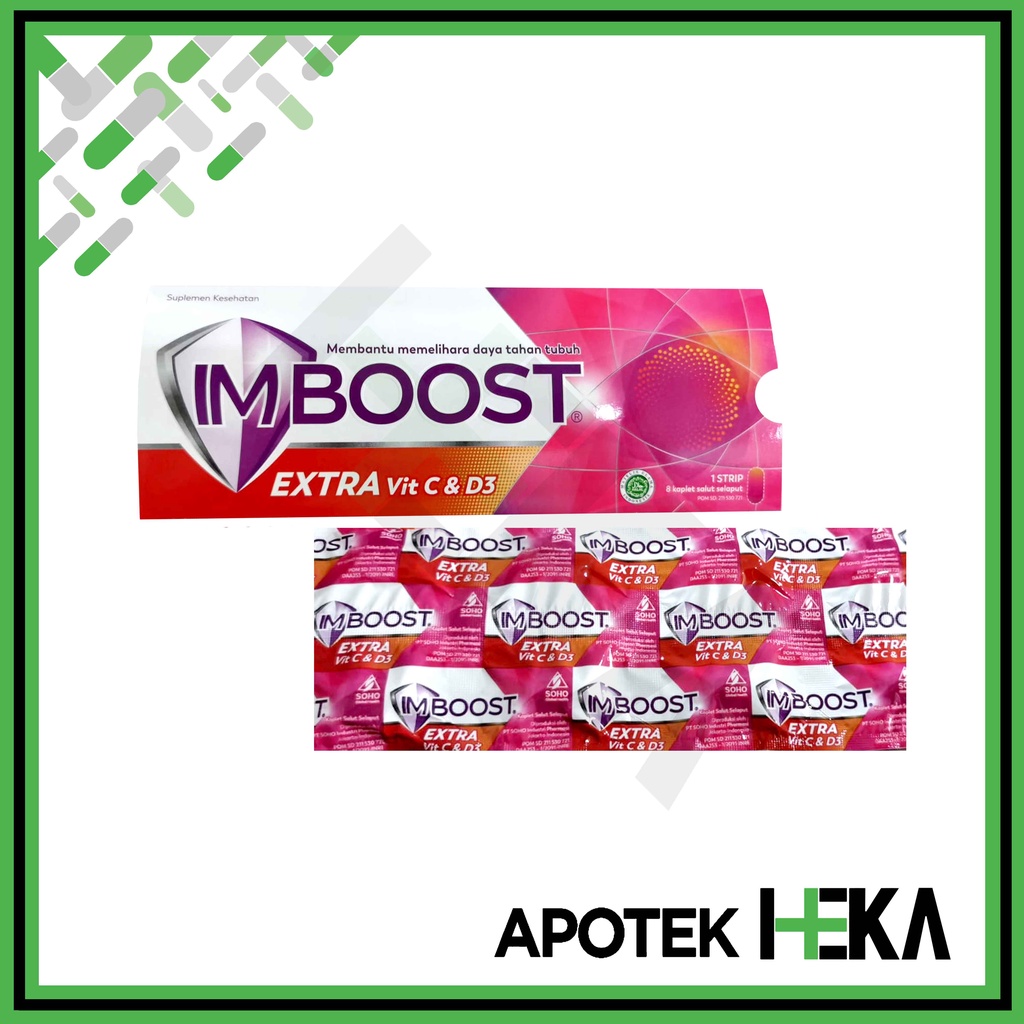 Imboost Extra Vitamin C &amp; D3 Strip isi 8 Tablet - Suplemen Daya Tahan (SEMARANG)