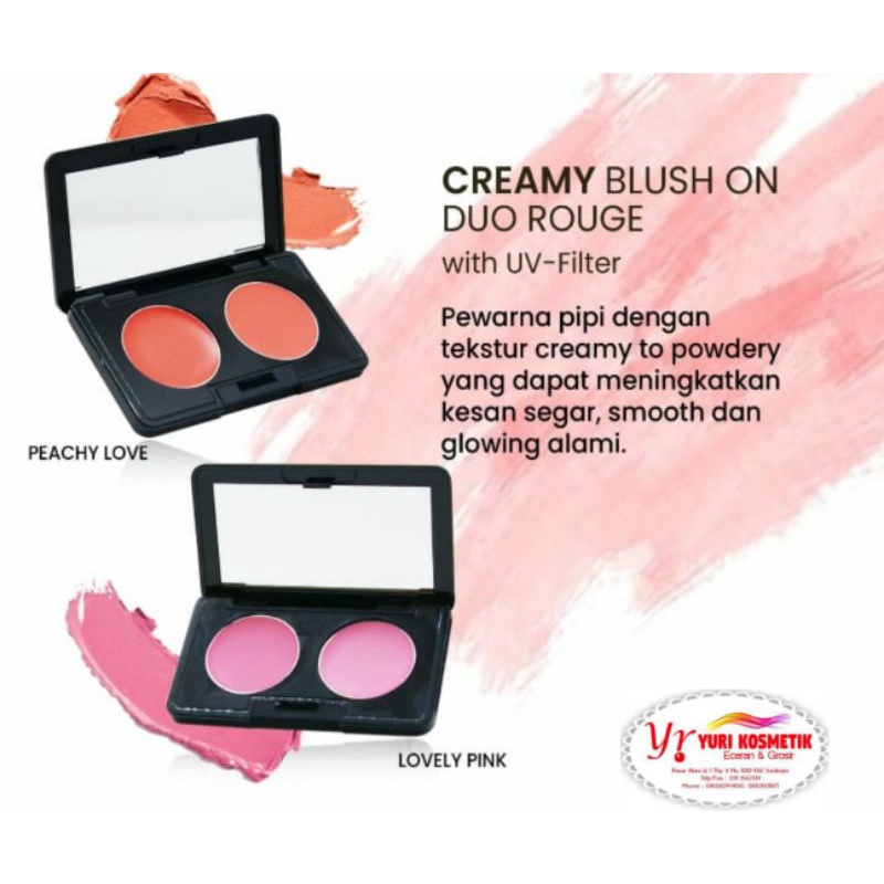 ☘️Yuri Kosmetik☘️ Claresta Creamy Blush On Duo Rouge