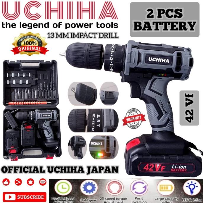bor baterai drill beton 42v 13mm besi japan impact cordless UCHIHA