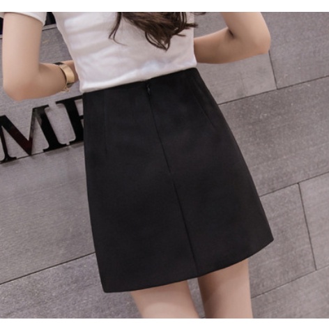 【Blossom】Korean Irregular Button  High Waist Wrap  Mini Skirt 7275