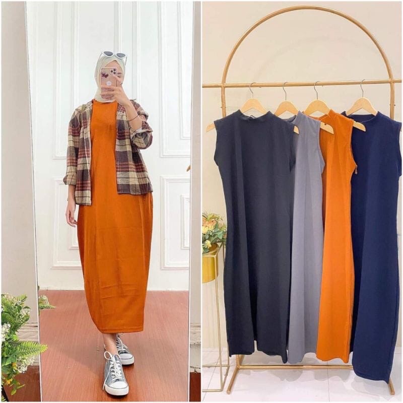 (COD) INNER DRESS  RAJUT BAHAN MAXI KNIT TEBAL / OVERALL KNIT / INNER DRESS KNIT TANPA LENGAN /INNER MURAH / DRESS MURAH /INNER TERLARIS / TERMURAH / TERBARU /TERLARIS /BISA BAYAR DI TEMPAT /SALE