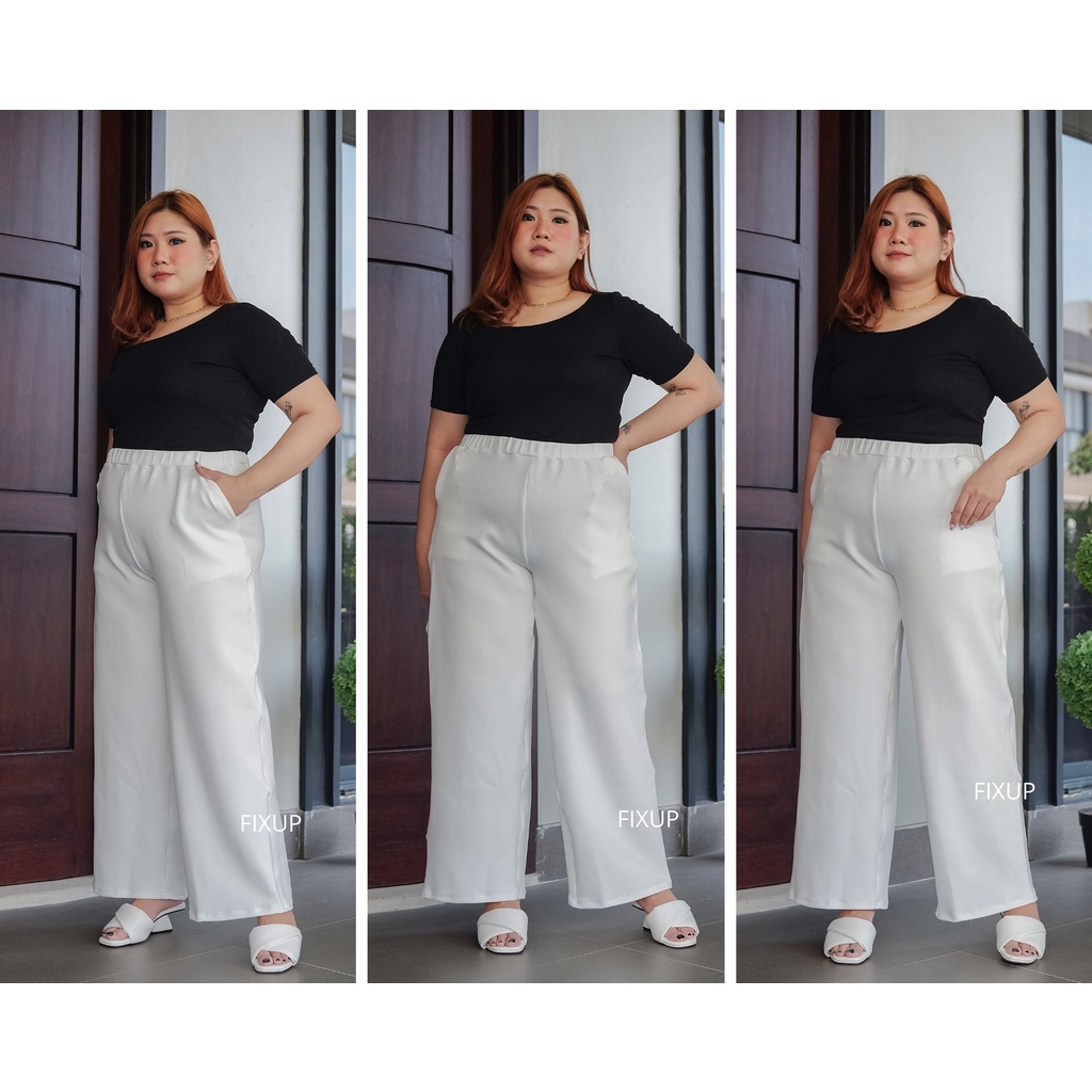 FIXUP - KULOT HITAM  KULOT MURAH CELANA KERJA CELANA PANJANG HAREM PANTS HW KULOT HIGHWAIST