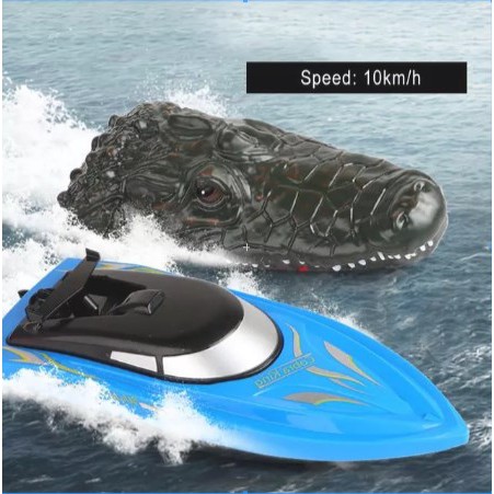  Mainan  RC boat kapal remote buaya prank aligator Flytec 