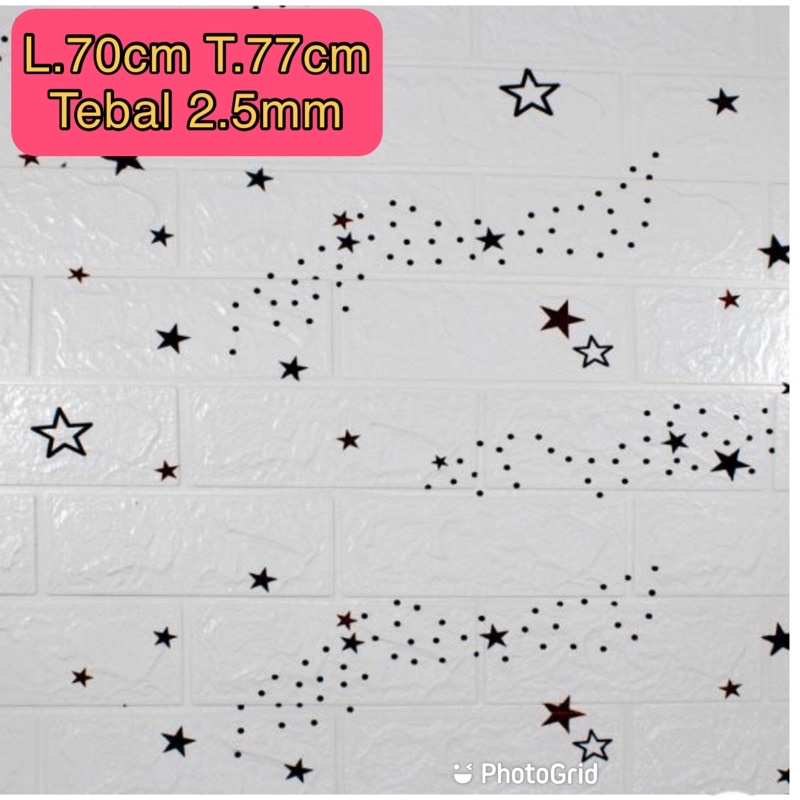 COD FOAM WALLPAPER DINDING 3D / WALL FOAM / BRICK FOAM BATU BATA MURAH-Star (2,5mm)